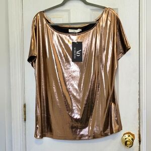VIDUSSA NWT Women's Metallic Gold Top Large